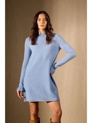 Perfect Cashmere Kaszmirowa sukienka "Lyamia" w kolorze błękitnym rozmiar: S. Niebieskie sukienki Perfect Cashmere, na co dzień, s, bez wzorów, z kaszmiru, bez kołnierzyka, bez ramiączek, midi, proste. Za 437.17 zł.