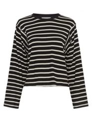 MOSS COPENHAGEN Sweter "Kenina" w kolorze czarno-białym rozmiar: S. Czarne swetry Moss Copenhagen, s, bez wzorów, z bawełny, bez ramiączek. Za 174.84 zł.