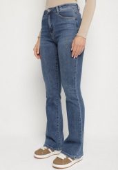Niebieskie Elastyczne Jeansy o Kroju Dzwonów Zenaia. Niebieskie jeansy Born2be, na co dzień, l, bez wzorów, z jeansu, z podwyższonym stanem. Za 119.99 zł.
