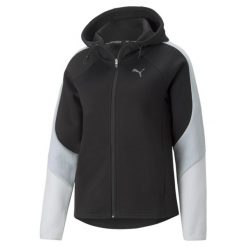 Sweatshirt damska bluza z kapturem z pełnym zamkiem Puma Evostripe. Czarne bluzy Puma, s, bez wzorów, z kapturem. W wyprzedaży za 229.65 zł.