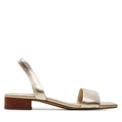 Sandały Aldo. Żółte sandały Aldo, bez wzorów, bez obcasa, na płaskiej podeszwie, bez zapięcia. Za 249.99 zł.