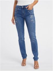 Orsay Dżinsy - Slim fit - w kolorze niebieskim rozmiar: 34. Niebieskie jeansy Orsay, z aplikacjami. Za 121.99 zł.