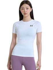 Under Armour Koszulka sportowa "Authentics" w kolorze białym rozmiar: S. Białe koszulki sportowe Under Armour, bez wzorów, z materiału, bez ramiączek, outdoorowe. Za 100.99 zł.