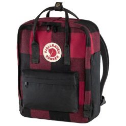 Plecak miejski Fjallraven Kanken Re-Wool - red/black. Czerwone plecaki Fjällräven, bez wzorów. Za 550.99 zł.