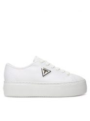 Guess Trampki FLJJZ3 FAB12 Biały. Białe trampki Guess, z aplikacjami, z materiału, bez zapięcia. Za 479.99 zł.