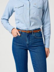 WRANGLER DAMSKI PASEK WRANGLER THIN WESTERN BELT COGNAC 112365349. Brązowe paski Wrangler, bez wzorów. Za 99.99 zł.