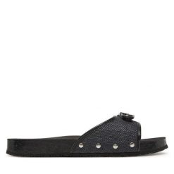 Klapki Scholl. Czarne klapki Scholl, bez wzorów, bez obcasa. Za 226.99 zł.