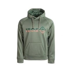 Bluza z kapturem unisex DUERO V2 z logo i kieszenią z przodu. Zielone bluzy sportowe Izas, l, bez wzorów, z kapturem. Za 226.04 zł.