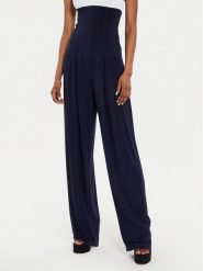 NORMA KAMALI Spodnie palazzo KK2247PLE96951 Granatowy Wide Leg. Niebieskie spodnie materiałowe Norma Kamali, xl, bez wzorów, z materiału. Za 669.99 zł.