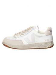 Veja Sneakersy "V 12" w kolorze biało-beżowym rozmiar: 38. Białe trampki Veja, bez wzorów, z materiału, bez zapięcia. Za 434.85 zł.