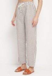 Beżowo-Brązowe Spodnie w Geometryczny Print z Wysokim Stanem Lolla. Niebieskie spodnie materiałowe Born2be, na co dzień, l, bez wzorów, z jeansu, z podwyższonym stanem. Za 24.99 zł.