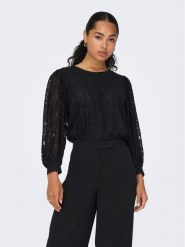 ONLY Bluzka 15283271 Czarny Regular Fit. Czarne bluzki Only, m, bez wzorów, z syntetyku, bez kołnierzyka, bez ramiączek. Za 99.99 zł.