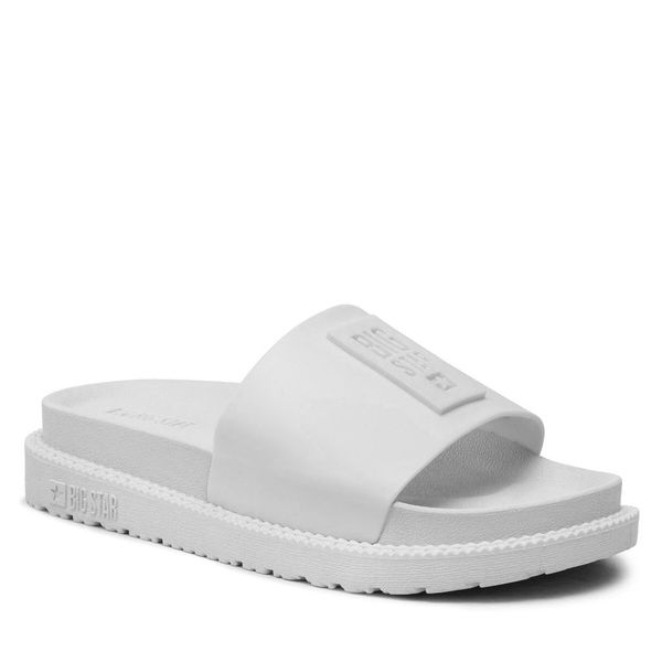 Klapki Big Star Shoes. Białe klapki BIG STAR SHOES, bez wzorów, bez obcasa. Za 89.99 zł.