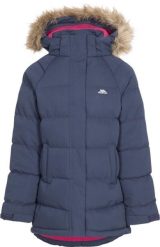 Trespass Unique - d42uga damska kurtka parka pikowana granatowa. Niebieskie parki Trespass, m, z futra, z kapturem. Za 189.80 zł.