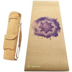 Mata do jogi korka Hi-tech 6mm +Torba z korka, 3 materiały dla większej wygody. Brązowe torby na ramię ACHAMANA, bez wzorów, z bawełny, sportowe, na ramię, duże, bez dodatków. Za 529.00 zł.
