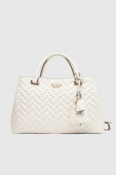 GUESS Biała shopperka damska Melisandra. Białe shopper Guess, z aplikacjami, ze skóry ekologicznej, bez dodatków. W wyprzedaży za 524.59 zł.