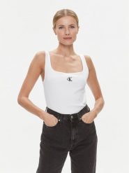 Calvin Klein Jeans Top J20J223192 Biały Relaxed Fit. Białe topy Calvin Klein Jeans, xl, bez wzorów, z bawełny, bez kołnierzyka, bez ramiączek. Za 89.99 zł.