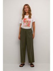 Kaffe Spodnie w kolorze khaki rozmiar: 46. Brązowe spodnie materiałowe Kaffe, bez wzorów, z materiału, z podwyższonym stanem. Za 91.56 zł.