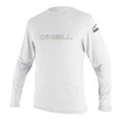 Koszulka do sportów wodnych ONEILL Basic Skins długi rękaw. Białe bluzki O'Neill, s, bez wzorów, sportowe, bez kołnierzyka, bez ramiączek. Za 149.00 zł.