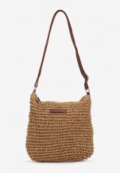 Ciemnobeżowa Torebka w Stylu Boho na Regulowanym Pasku Viollan. Brązowe torebki klasyczne Born2be, bez wzorów, bez dodatków. Za 79.99 zł.