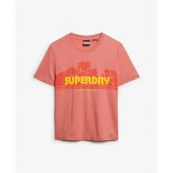 T-shirt casual w paski dla kobiet Superdry. Brązowe t-shirty Superdry, bez wzorów, bez kołnierzyka, bez ramiączek. W wyprzedaży za 134.25 zł.
