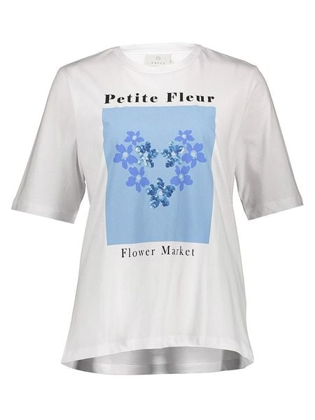 Kaffe Koszulka w kolorze białym rozmiar: S. Białe bluzki Kaffe, s, bez wzorów, z bawełny, bez kołnierzyka, bez ramiączek. Za 43.68 zł.