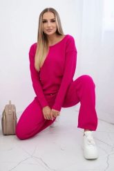 Komplet sweterkowy Bluza + Spodnie fuksja. Czerwone bluzy KESI, l, bez wzorów, z poliesteru, bez kaptura. Za 297.97 zł.