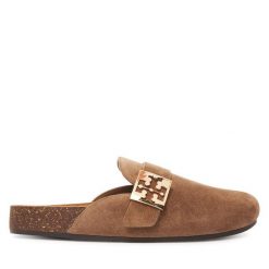 Klapki Tory Burch. Brązowe klapki Tory Burch, bez wzorów, bez obcasa. Za 1,439.00 zł.