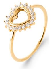 L'Atélier Précieux Pozłacany pierścionek z cyrkoniami rozmiar: 50. Żółte pierścionki l'Atelier precieux, z cyrkonią, pozłacane. Za 130.99 zł.