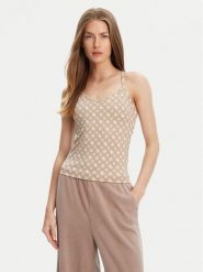 Guess Top V5YP11 MC03W Beżowy Slim Fit. Brązowe topy Guess, xs, z aplikacjami, z syntetyku, bez kołnierzyka, bez ramiączek. Za 289.99 zł.