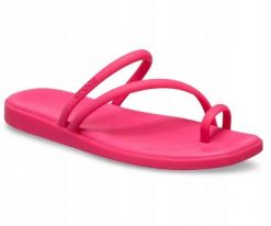 Klapki Dla Dorosłych Crocs Miami Toe Loop. Czerwone klapki Crocs, bez wzorów, z materiału, bez obcasa. Za 139.99 zł.