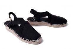 TONI PONS VERONA black, sandały/espadryle damskie. Czarne sandały Toni Pons, bez wzorów, bez obcasa, na koturnie, bez zapięcia. Za 239.90 zł.