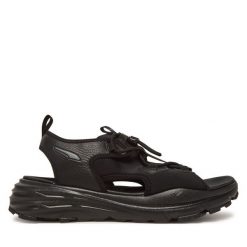 Sandały Puma. Czarne sandały Puma, bez wzorów, bez obcasa, na płaskiej podeszwie, bez zapięcia. Za 229.99 zł.