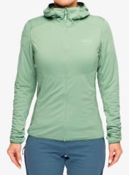 Bluza rozpinana damska Rab Evolute Hoody. Zielone bluzy RAB, s, bez wzorów, z materiału, bez kaptura. Za 500.49 zł.