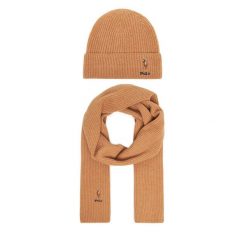 Zestaw Szalik i Czapka Polo Ralph Lauren. Brązowe czapki Polo Ralph Lauren, bez wzorów. Za 1,099.00 zł.