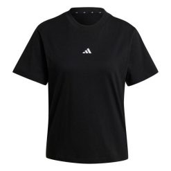 Damska koszulka bawełniana adidas Essentials Small Logo. Czarne bluzki Adidas, bez wzorów, z bawełny, bez kołnierzyka, bez ramiączek. Za 185.00 zł.