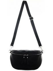 Zwillingsherz Skórzana torebka "Uni" w kolorze czarnym - 25 x 18 cm rozmiar: onesize. Czarne torby na ramię Zwillingsherz, bez wzorów, z materiału, na ramię, bez dodatków. Za 178.98 zł.