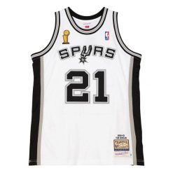 Koszulka San Antonio Spurs NBA Home Finals Tim Duncan 2002. Białe bluzki Mitchell & Ness, bez wzorów, sportowe, bez kołnierzyka, bez ramiączek. Za 1,187.00 zł.