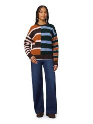 Scotch & Soda Sweter w kolorze karmelowo-czarno-błękitnym rozmiar: XL. Brązowe swetry Scotch & Soda, xl, bez wzorów, bez ramiączek. Za 249.95 zł.