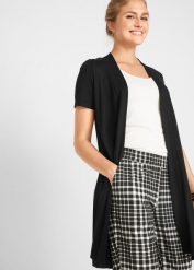 Kardigan z miękkiej wiskozy. Czarne kardigany bonprix, bez wzorów, z wiskozy. Za 84.99 zł.