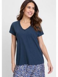 Olsen Koszulka w kolorze granatowym rozmiar: 36. Niebieskie bluzki Olsen, bez wzorów, z bawełny, bez kołnierzyka, bez ramiączek. Za 52.99 zł.