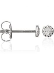DIAMANTA Złote kolczyki-wkrętki "Round Stud" z diamentami rozmiar: onesize. Szare kolczyki DIAMANTA, z diamentem, złote. Za 594.39 zł.