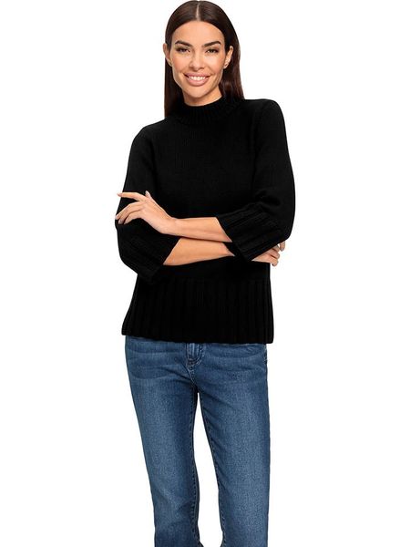 Heine Sweter w kolorze czarnym rozmiar: 46. Czarne swetry Heine, bez wzorów, bez ramiączek. Za 104.39 zł.