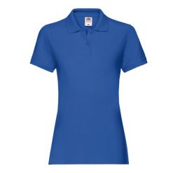 Damska Koszulka Polo Premium. Niebieskie koszulki polo FRUIT OF THE LOOM, m, bez wzorów, bez kołnierzyka, bez ramiączek. Za 80.99 zł.