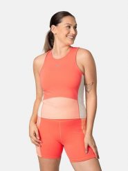 KARI TRAA Top sportowy "Linnea" w kolorze pomarańczowym rozmiar: S. Pomarańczowe koszulki sportowe Kari Traa, bez wzorów, z materiału, bez ramiączek, outdoorowe. Za 108.99 zł.