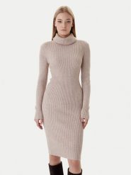 ONLY Sukienka dzianinowa Nellie 15363533 Beżowy Regular Fit. Brązowe sukienki Only, xs, bez wzorów, z dzianiny, bez kołnierzyka, bez ramiączek. Za 169.99 zł.