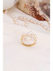 Pierres delicates Pierścionek w kolorze białym z perłami rozmiar: onesize. Białe pierścionki Pierres delicates, z mosiądzu. Za 43.99 zł.