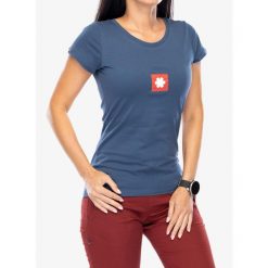 Koszulka bawełniana damska Ocun Promo T. Niebieskie koszulki sportowe Ocun, bez wzorów, z bawełny, bez ramiączek, wspinaczkowe. Za 115.99 zł.