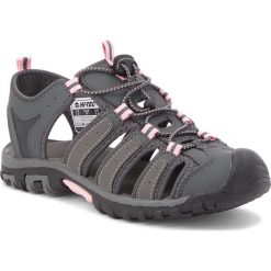 Sandały HI-TEC - Eritio AVSSS18-HT-01-Q2 Pink/Carbon Grey/Dark Grey. Szare sandały Hi-tec, bez wzorów, z gumy, bez obcasa, bez zapięcia. W wyprzedaży za 129.99 zł.
