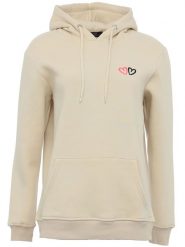 Zwillingsherz Bluza "Lima" w kolorze kremowym rozmiar: L/XL. Brązowe bluzy Zwillingsherz, l, bez wzorów, z bawełny, z kapturem. Za 198.10 zł.